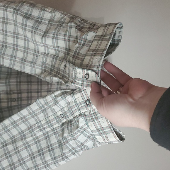 Patagonia Plaid Snap Closure Nylon Longsleeve Dress Shirt Size Large Textured - Picture 8 of 12